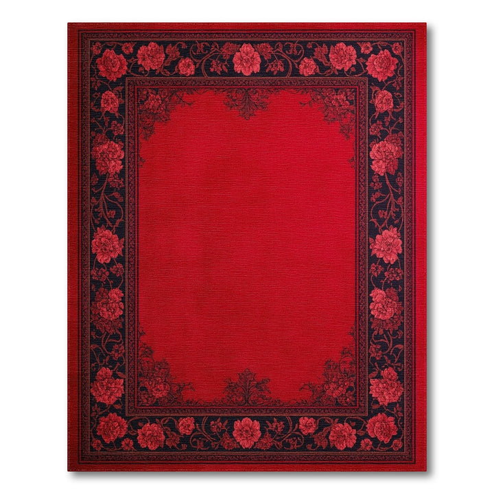 Red Floral Vintage Area Rug