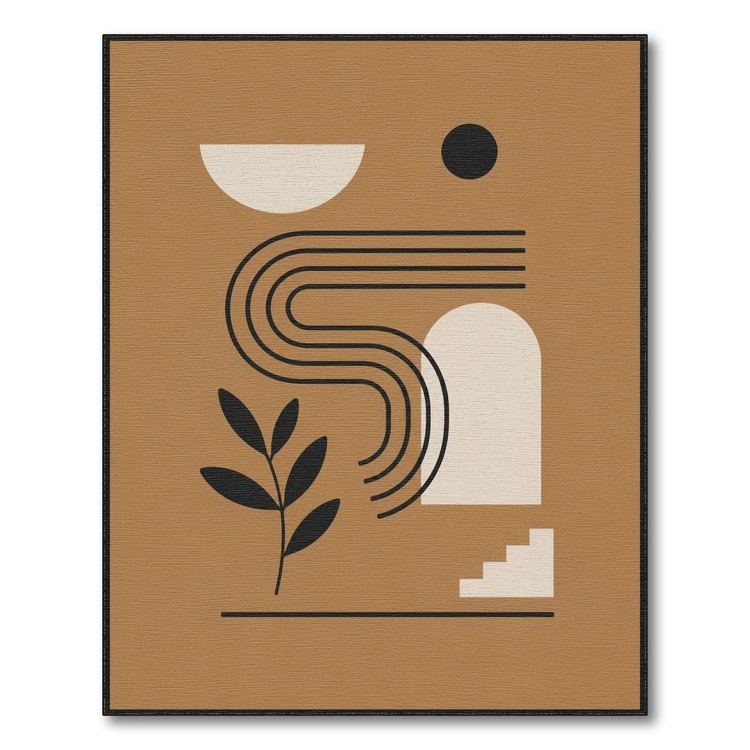 Brown Geometric Abstract Geometric Modern Area Rug