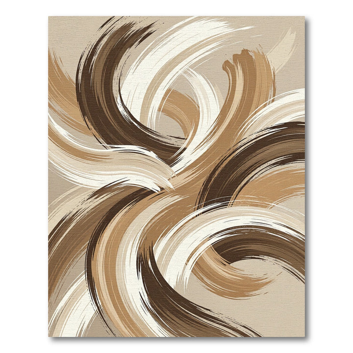 Abstract Swirls Beige Brown Cream Rug