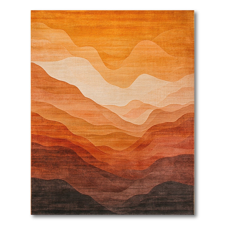 Orange Wave Horizon Area Rug