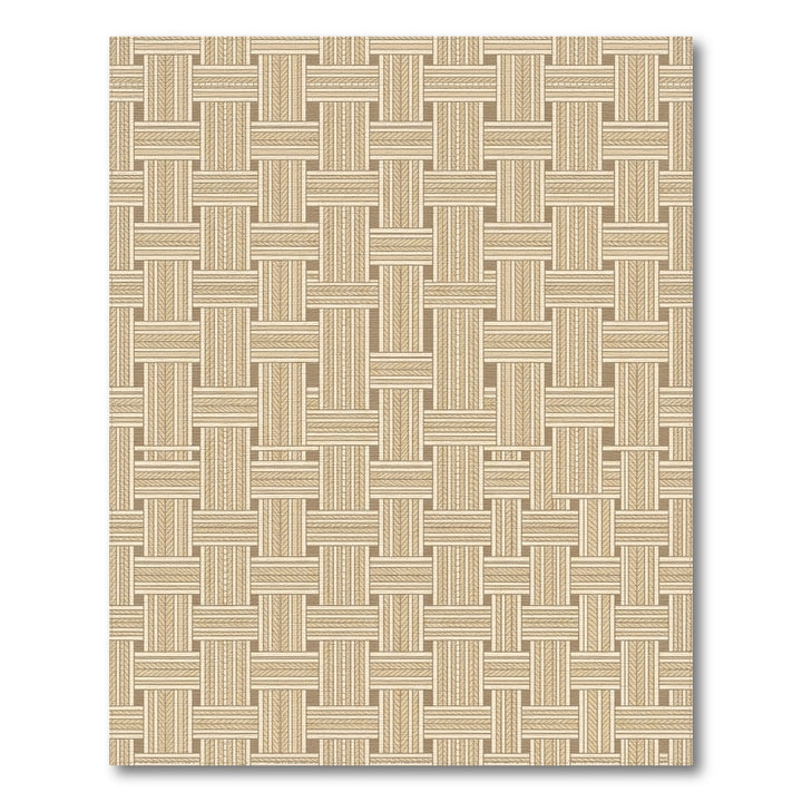 Textured Tan Woven Lattice Rug