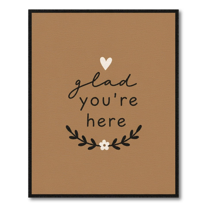 Glad You're Here Brown Welcome Area Rug