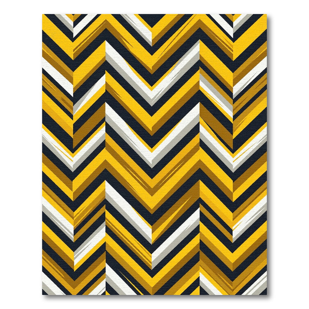 Bold Yellow Chevron Geometric Rug