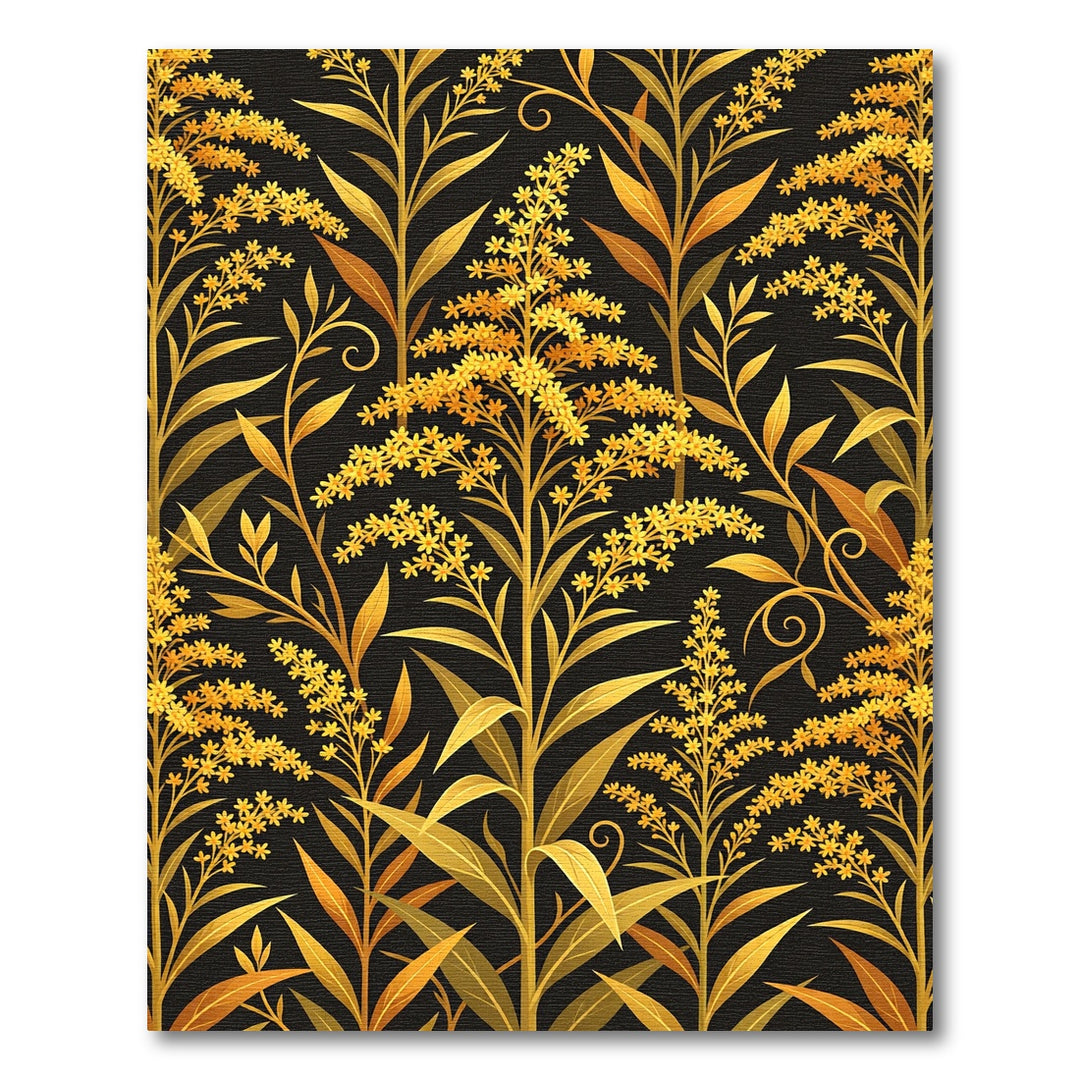 Golden Yellow Wildflower Botanical Rug