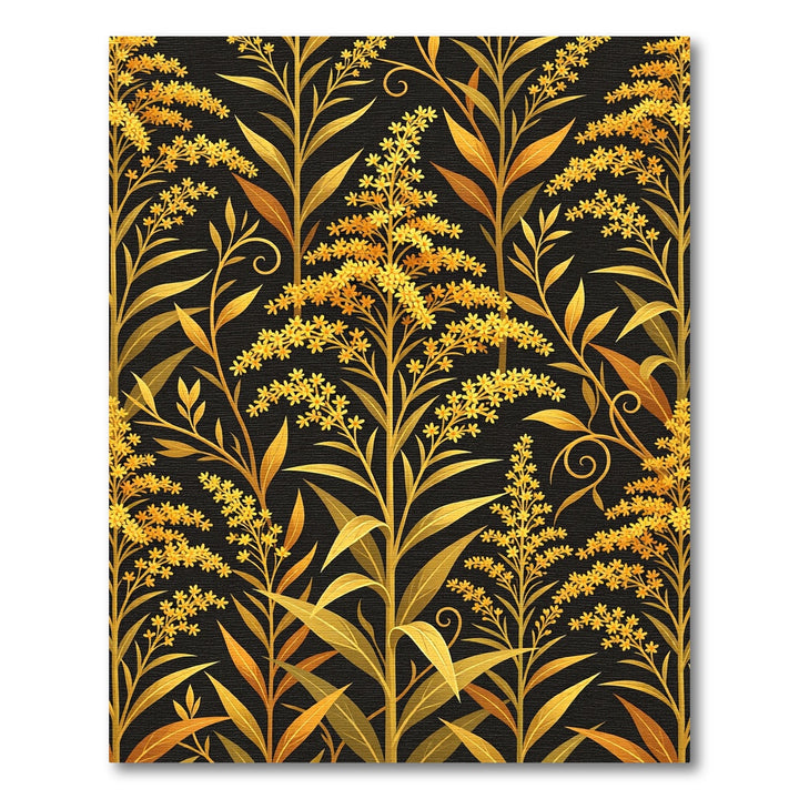 Golden Yellow Wildflower Botanical Rug
