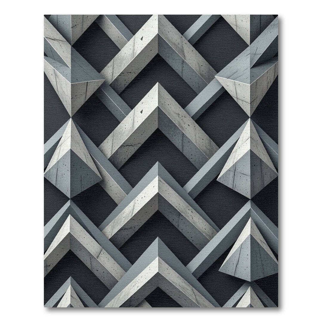 Geometric Concrete Interlocking Layered Rug