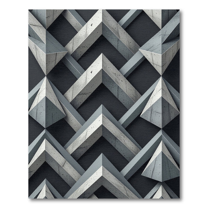 Geometric Concrete Interlocking Layered Rug