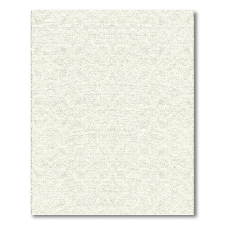 Cream Fish Vine Intertwined Floral Rug