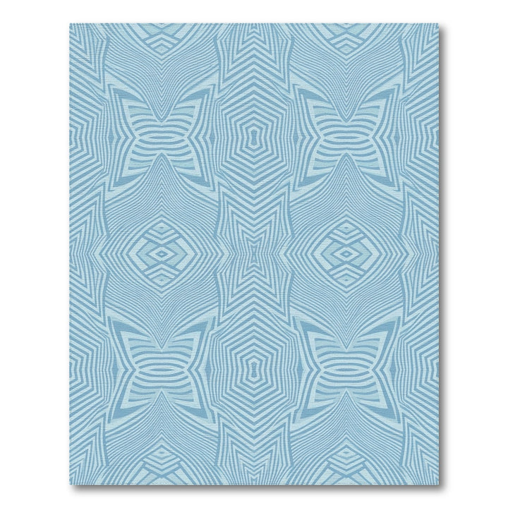 Cool Blue Starburst Optical Illusion Rug