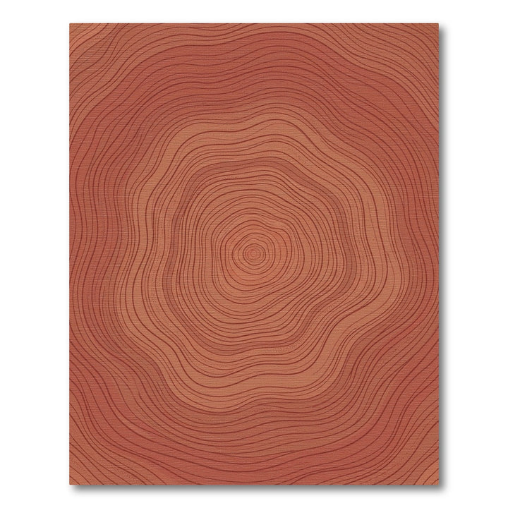 Terracotta Wood Grain Circles Rug