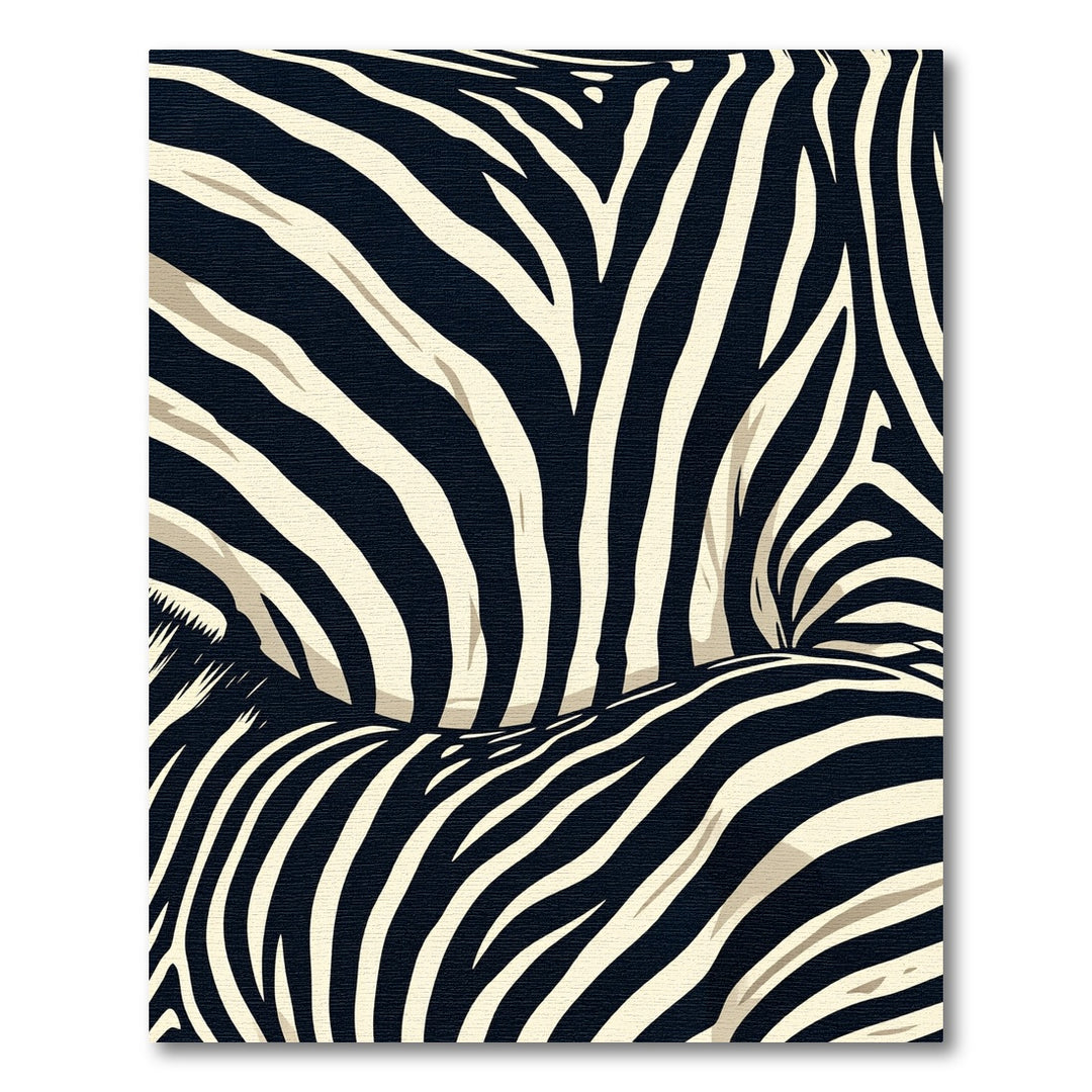 Black Cream Zebra Stripe Abstract Rug