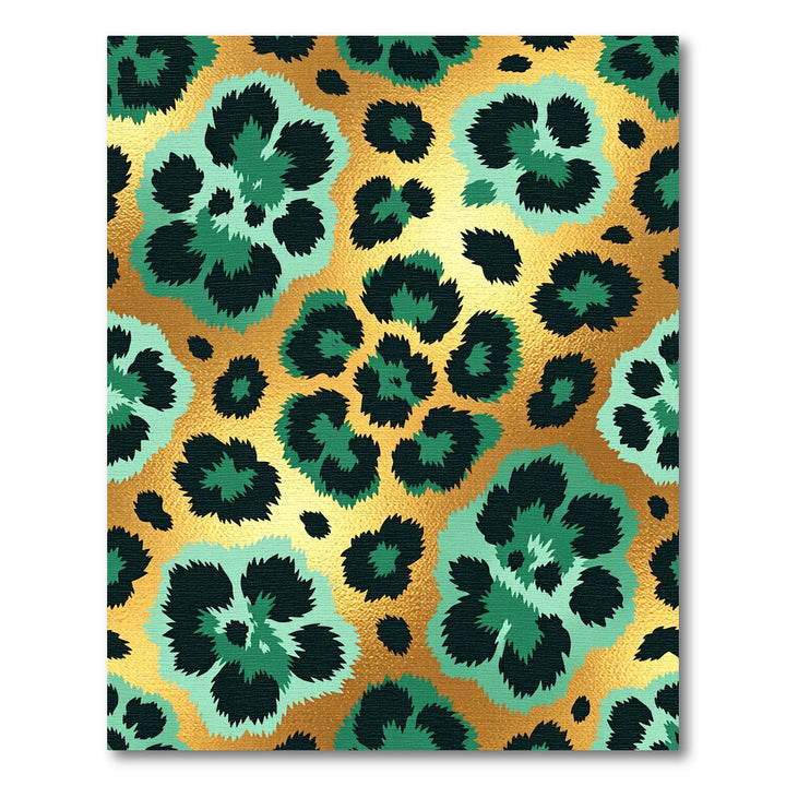 Gold Green Leopard Spot Rug