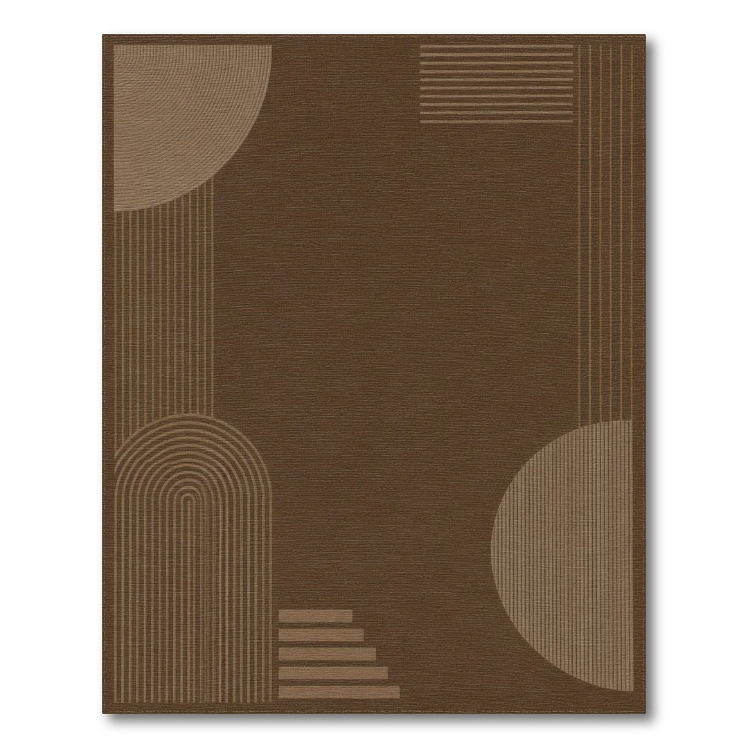 Brown and Tan Modern Brown Geometric Area Rug