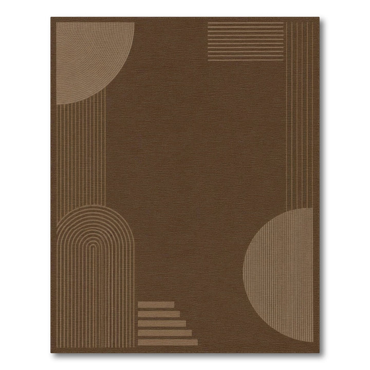Brown and Tan Modern Brown Geometric Area Rug