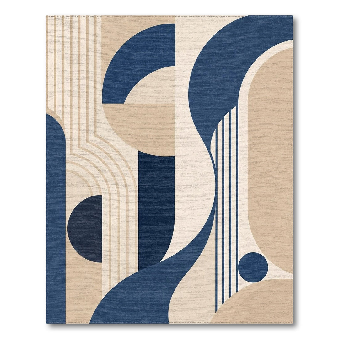 Navy Blue Geometric Area Rug