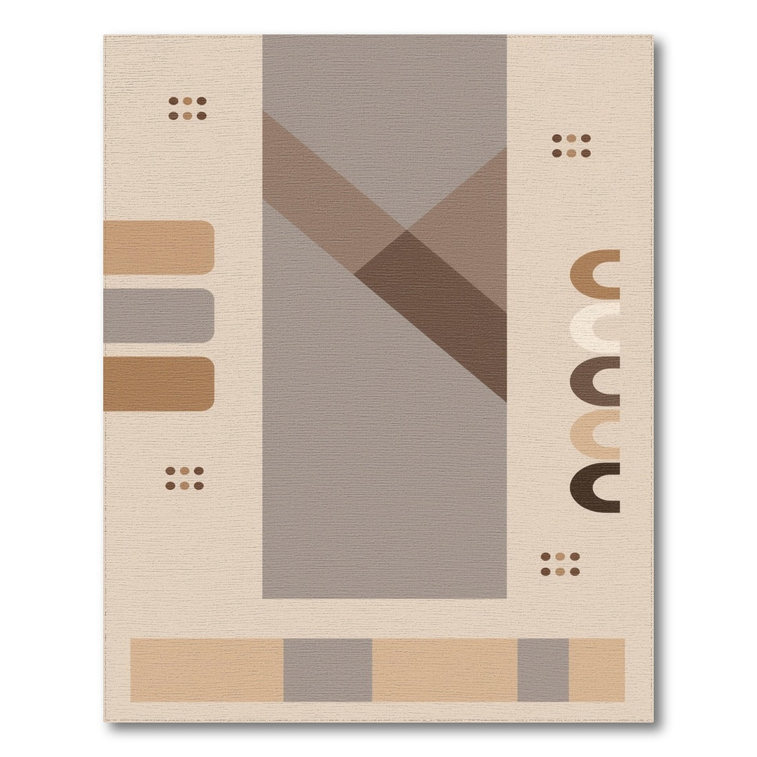 Modern Geometric Beige Brown Area Rug