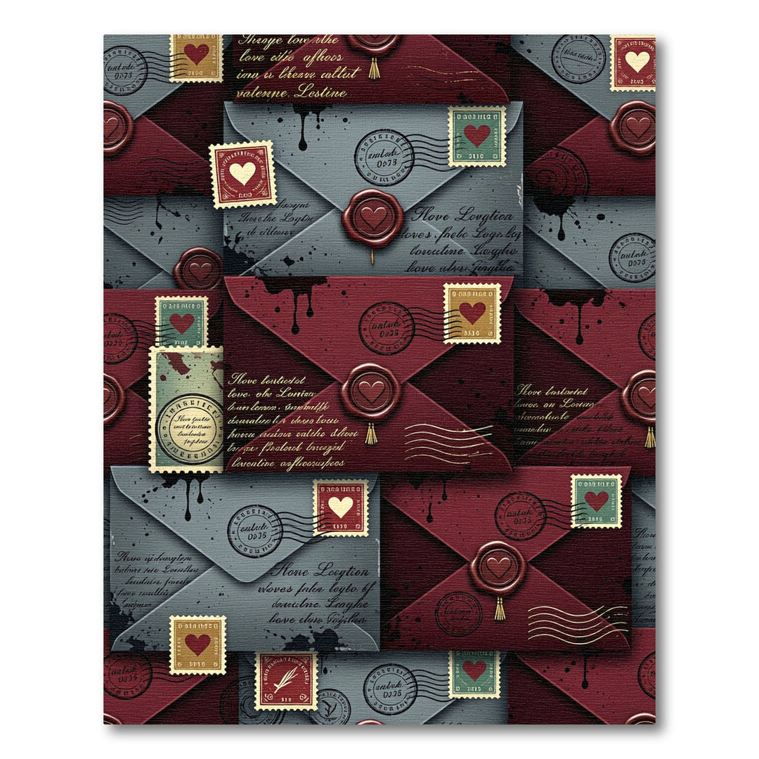 Crimson Heart Wax Seal Envelopes Rug