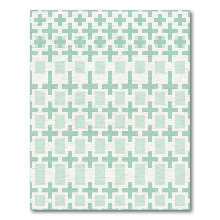 Soft Mint Geometric Stacked Plus Rug