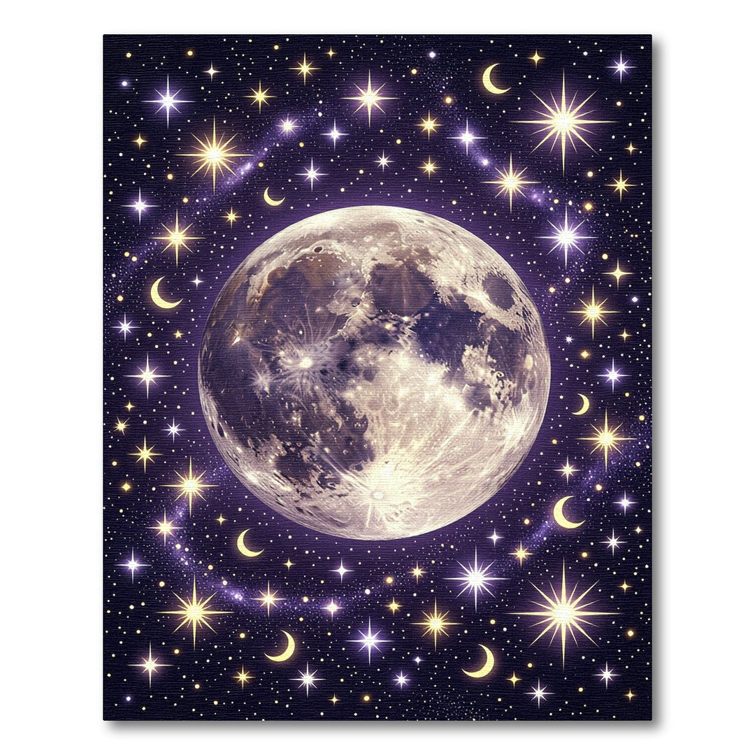 Celestial Moon Starry Night Rug