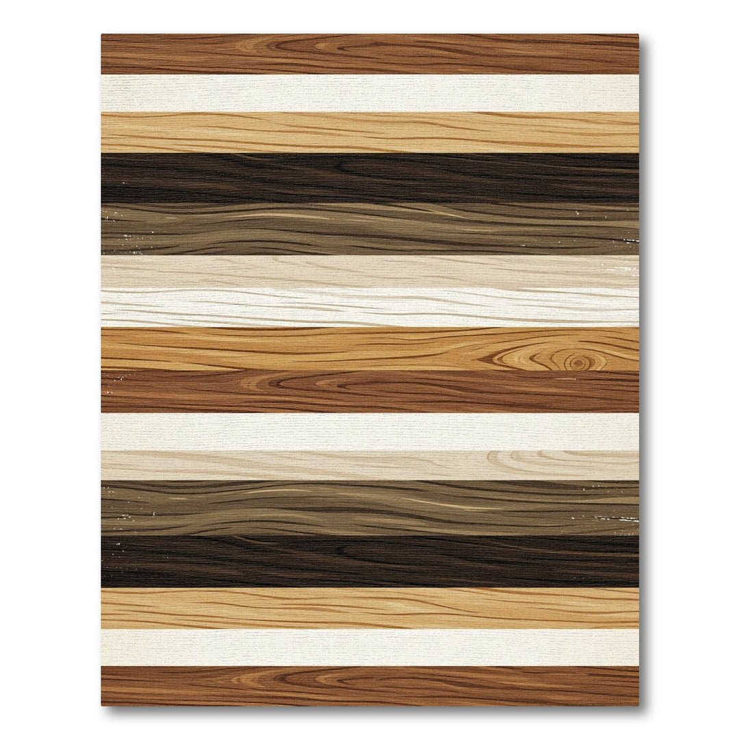Rustic Wood Grain Horizontal Stripe Rug