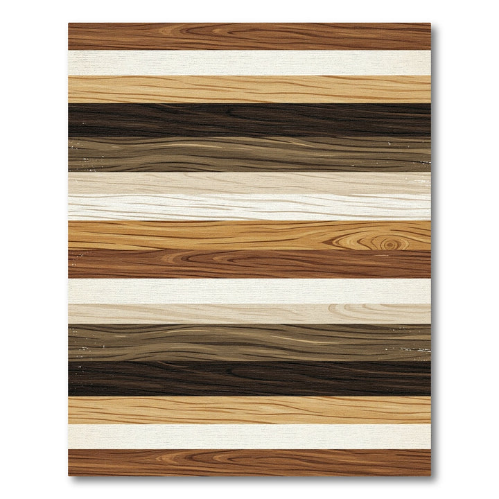 Rustic Wood Grain Horizontal Stripe Rug