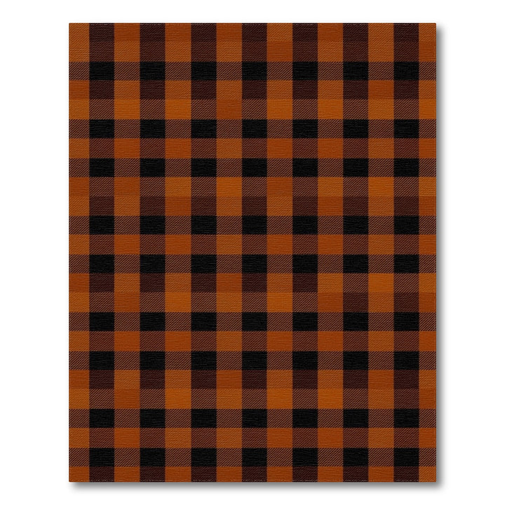 Geometric Modern Orange Buffalo Check Area Rug