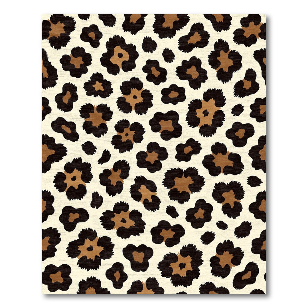 Chic Black Brown Leopard Spots Rug
