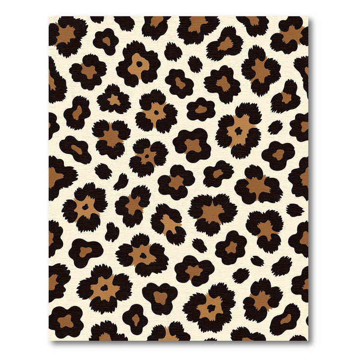 Chic Black Brown Leopard Spots Rug