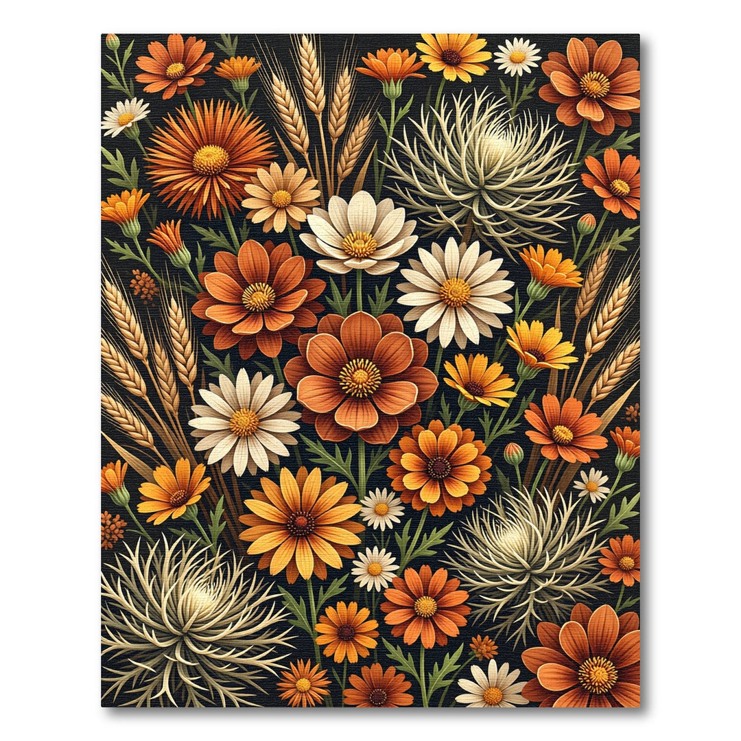 Autumn Bloom Wreath Floral Rug