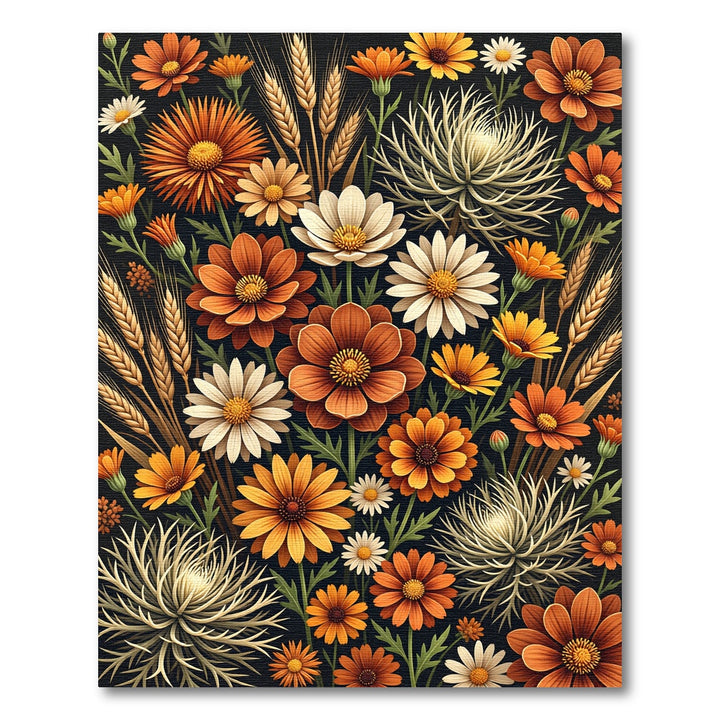 Autumn Bloom Wreath Floral Rug