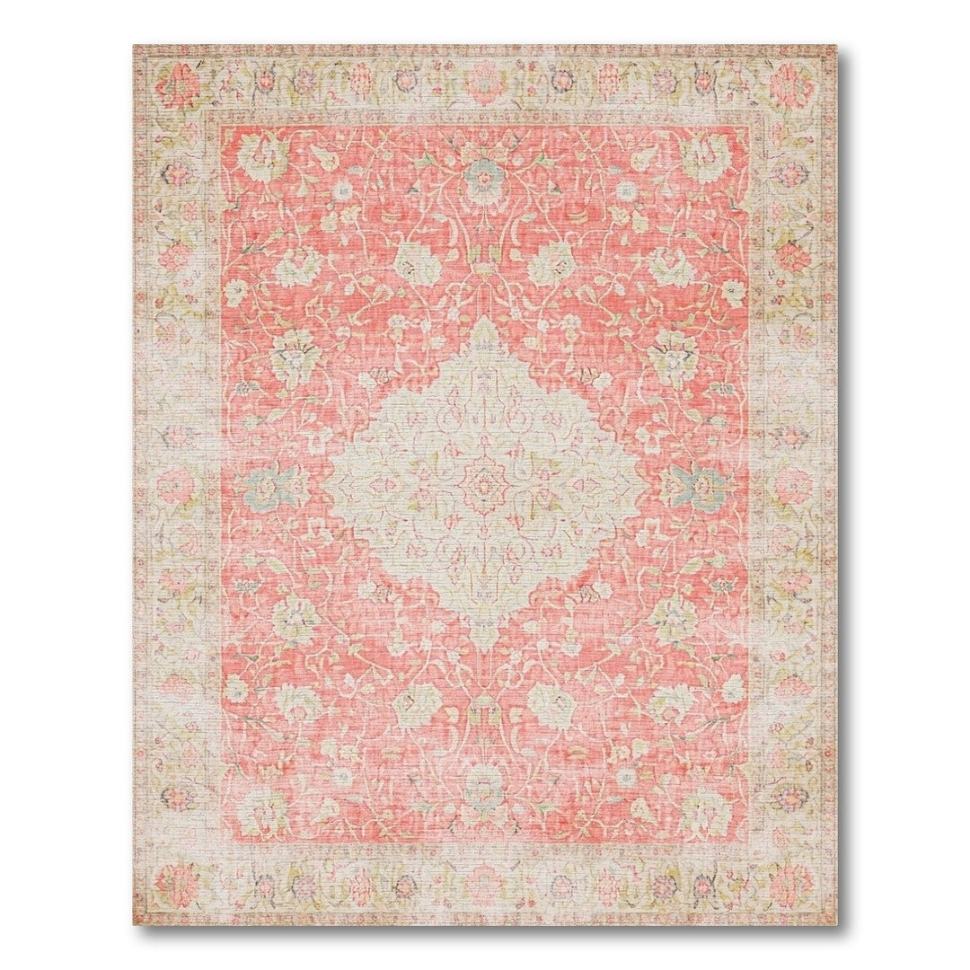 Pink Floral Vintage Area Rug