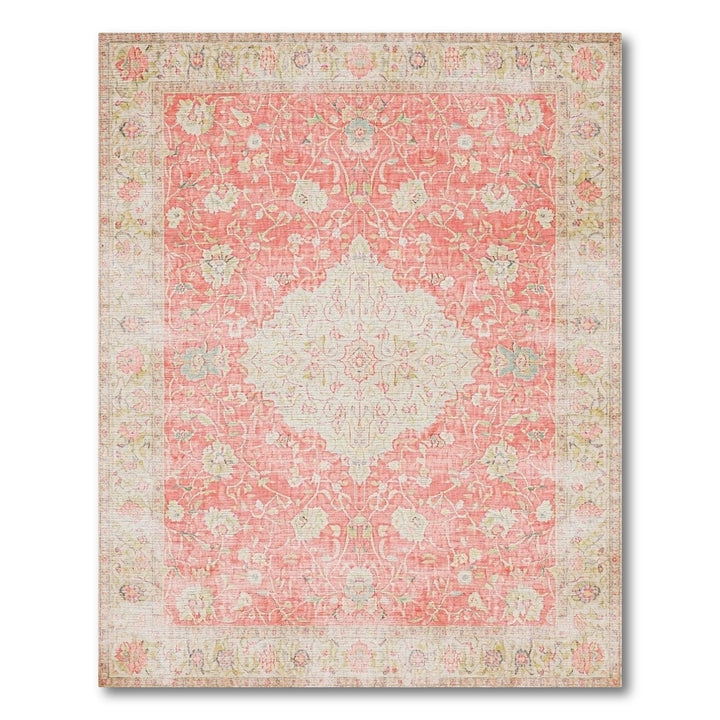 Pink Floral Vintage Area Rug