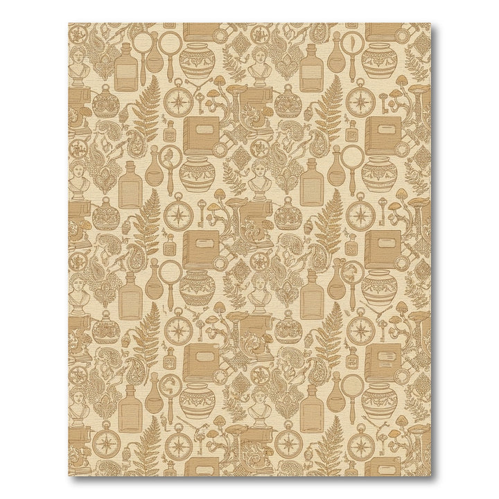 Golden Curious Curiosities Collage Rug
