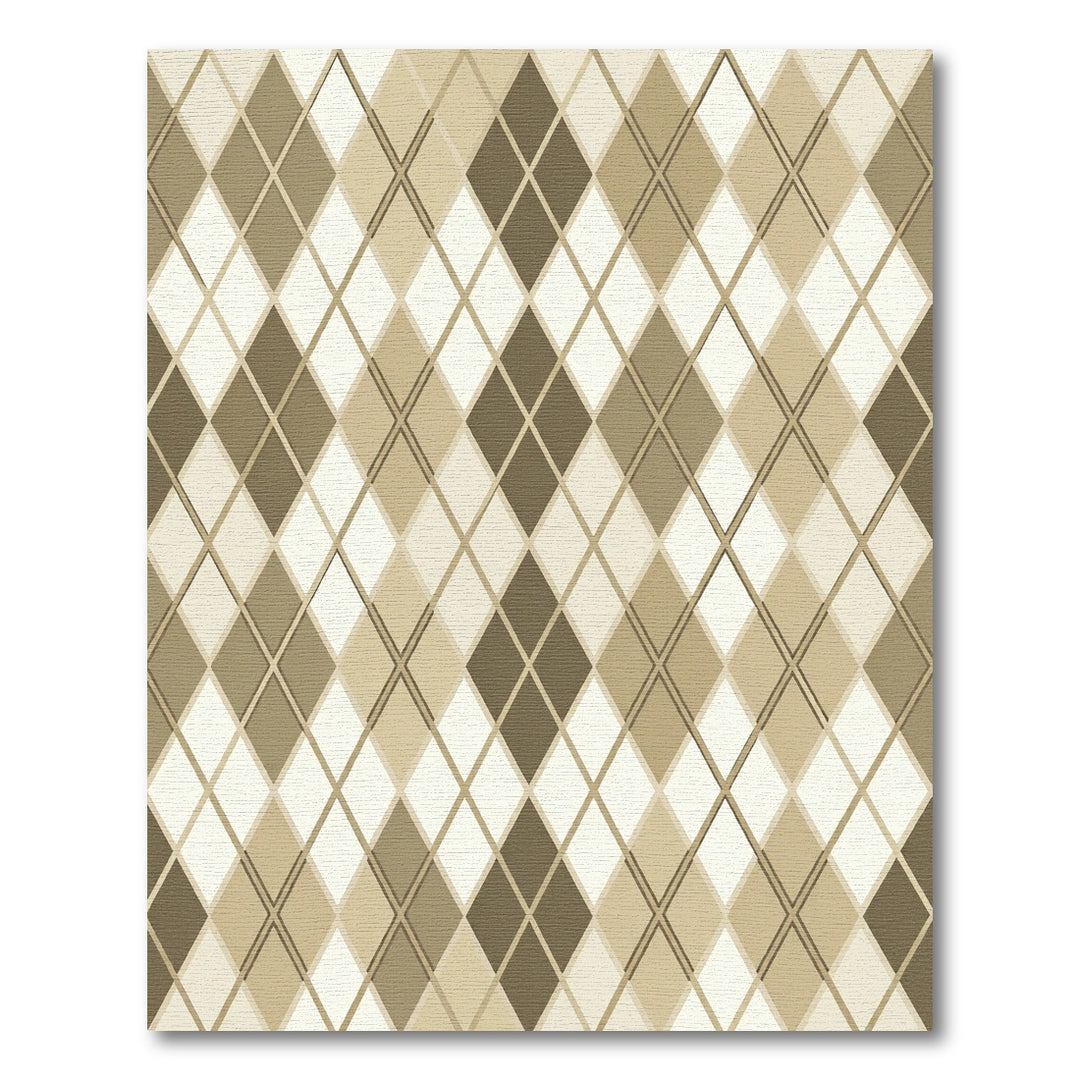 Argyle Diamond Brown Beige Rug
