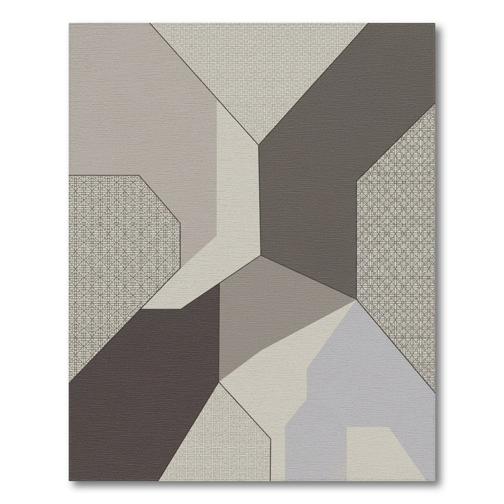 Neutral Toned Geometric Interlocking Shapes Rug