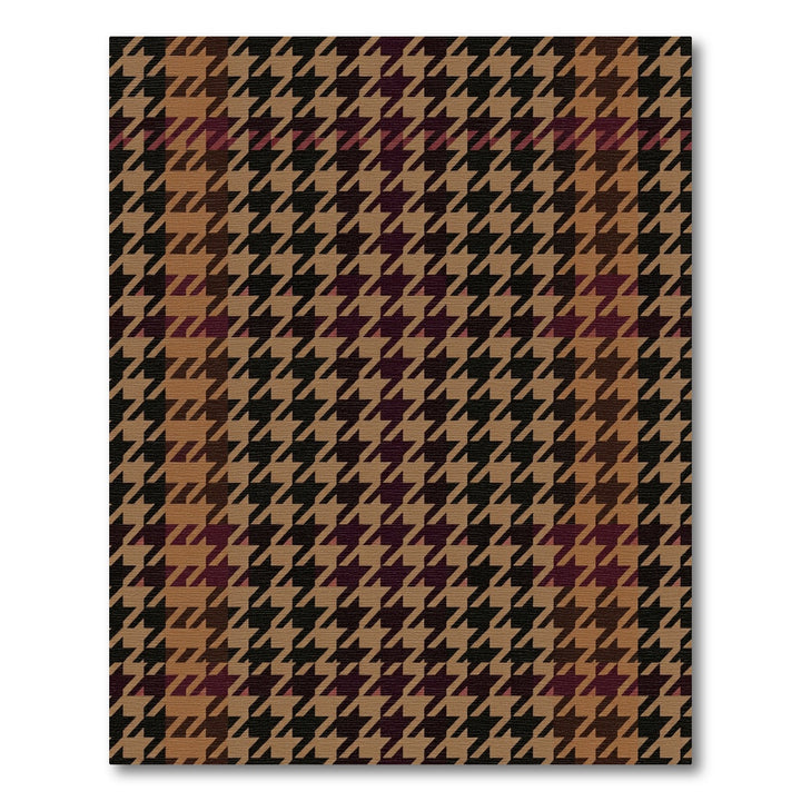 Houndstooth Brown Black Plum Rug
