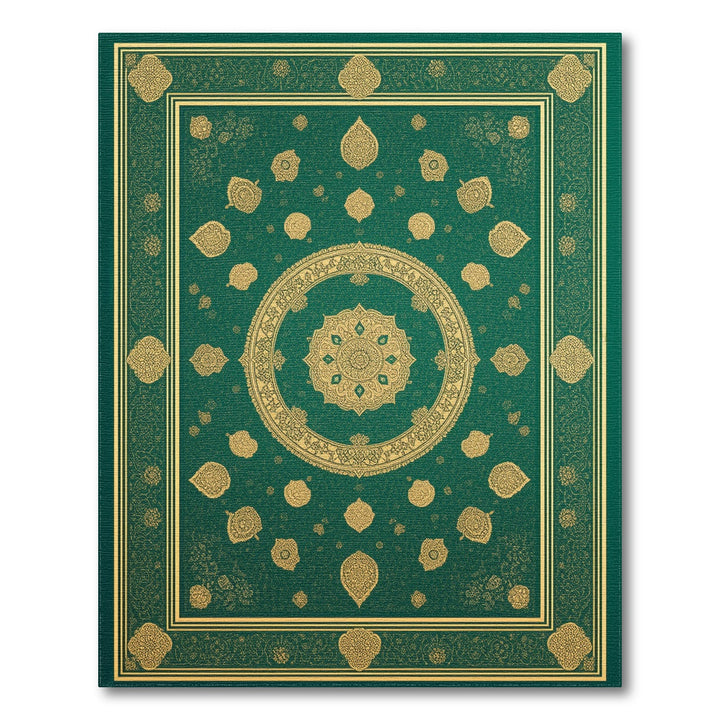 Gold Green Gold Persian Medallion Area Rug