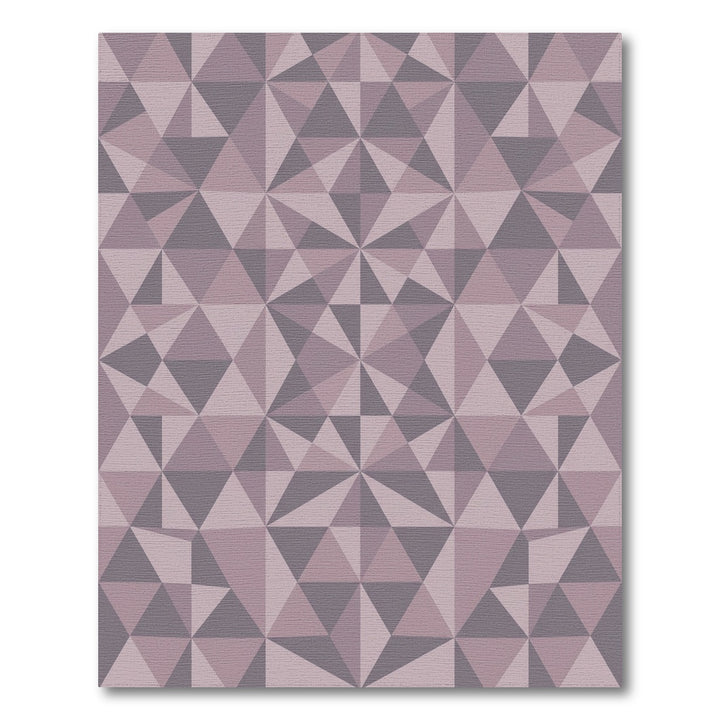Mauve Gray Geometric Prism Rug