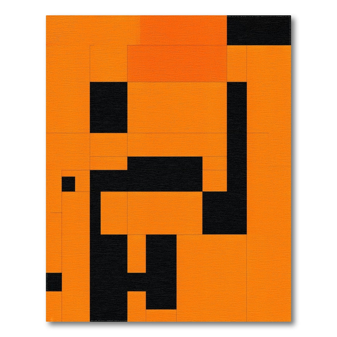 Orange Geometric Modern Area Rug
