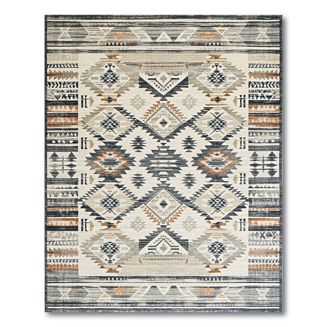 Beige Southwestern Geometric Area Rug