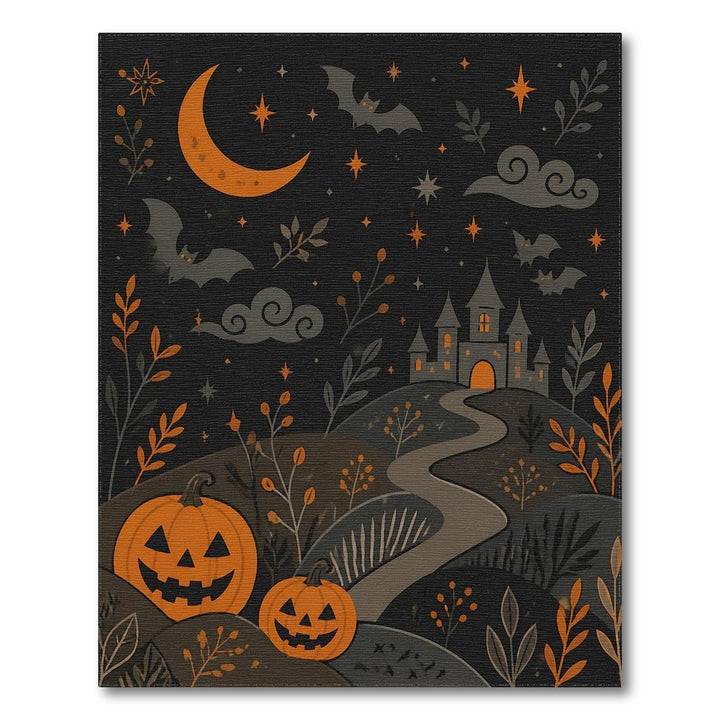 Halloween Haunted Castle Pumpkins Area Rug