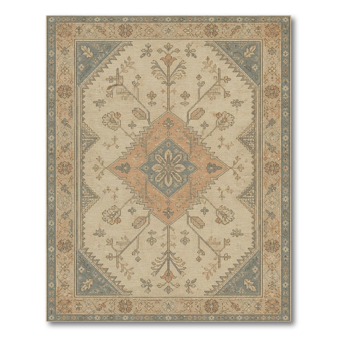 Beige Traditional Persian Medallion Traditional Persian Area Rug