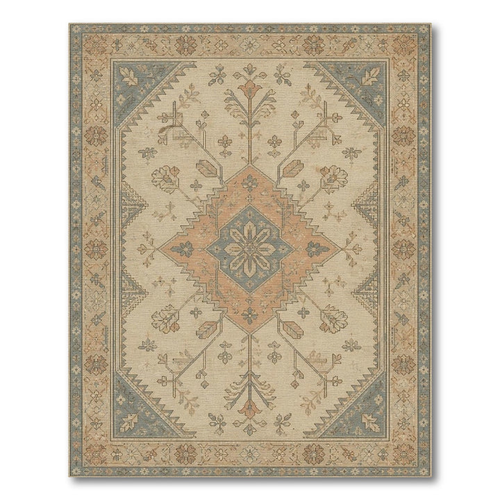 Beige Traditional Persian Medallion Traditional Persian Area Rug