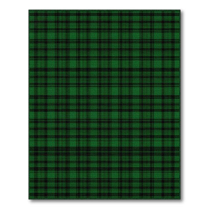 Dark Green Plaid Area Rug