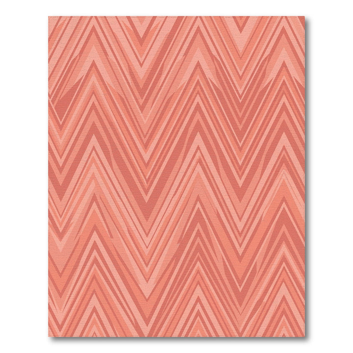 Coral Jagged Chevron Stripes Rug
