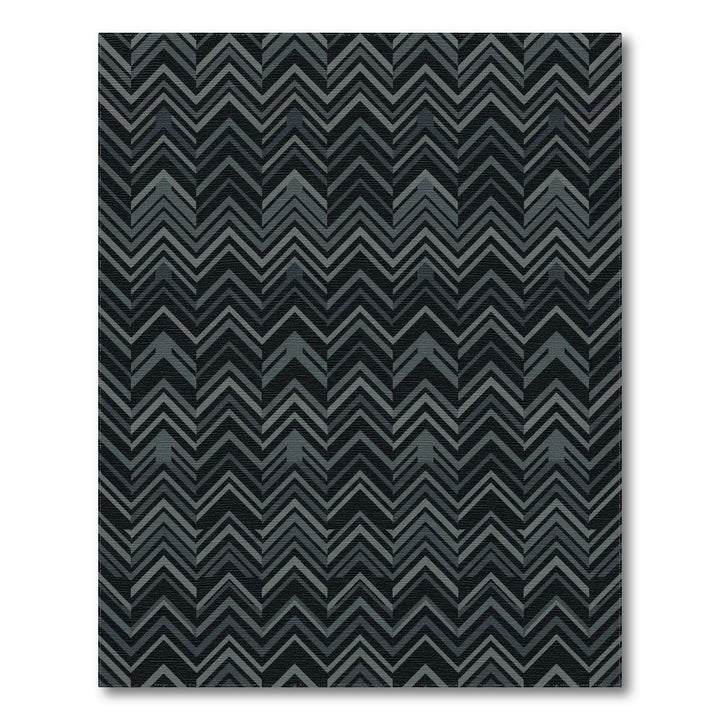 Dark Gray Chevron Zigzag Geometric Rug