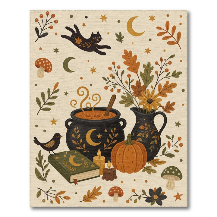 Magical Cauldron Black Cat Area Rug