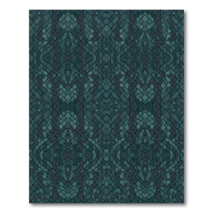 Teal Vertebrae Mosaic Texture Rug