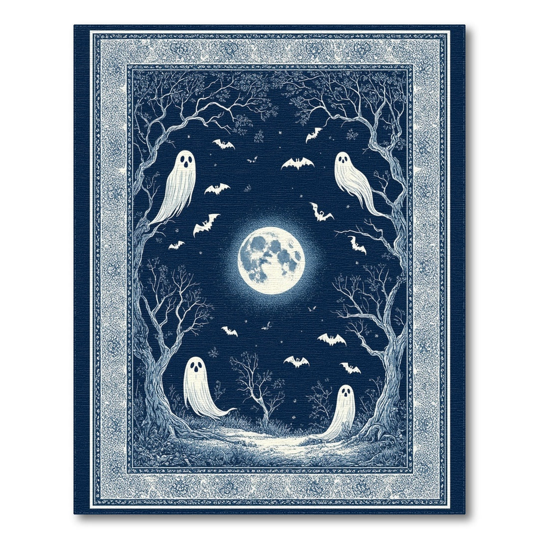 Ghostly Moonlight Blue Area Rug
