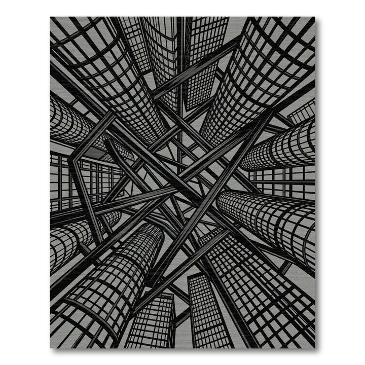 Monochromatic Urban Scape Perspective Rug